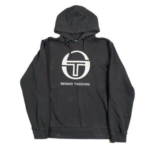 SERGIO TACCHINI Mens Black Hoodie Sweatshirt